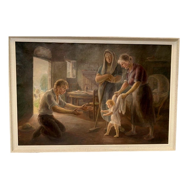 Lively Scene, 20th Century, Oil on Canvas For Sale