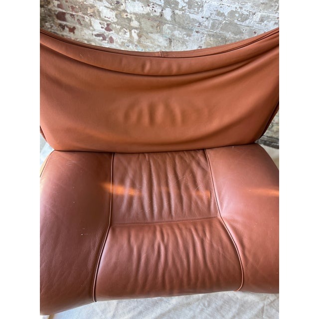 Vintage Cognac Leather Sling Lounge Chairs – Pair For Sale - Image 14 of 18
