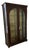1980s Luxury Caspani Tino Made in Italy Mahogany Vitrine Cabinet With 24k Gold, Silk Velvet& Beveled Glass For Sale