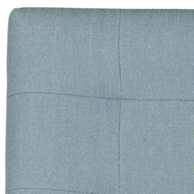 23.9" Linen Counter Stool & Silver Nailheads in Sky Blue & Espresso