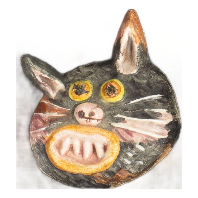 1970s Ceramic Tile of a Cat by Mark Bulwinkle For Sale