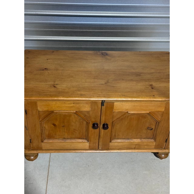 Victorian Antique Pine Low Cupboard From England For Sale - Image 3 of 18