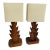 Vintage 30’s Deco Hawaiian Hand Carved Wood Pineapple Leaves Table Lamps Tropical - a Pair For Sale