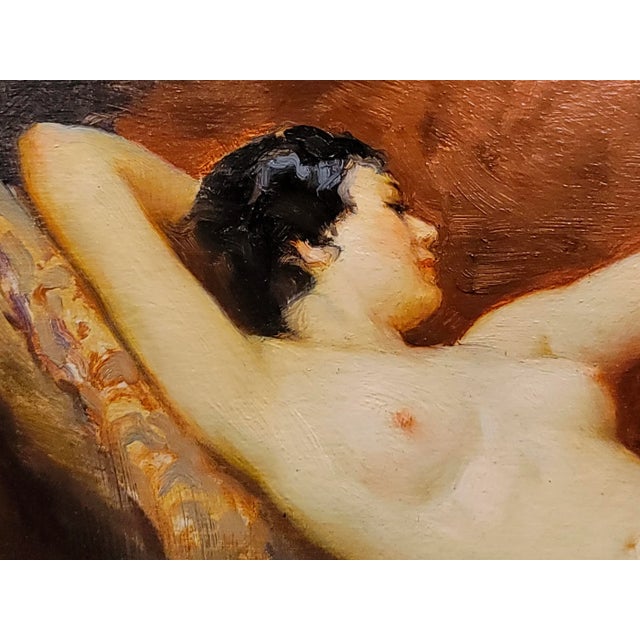 Joseph Tomanek- Nude Model in the Artist Studio-1920/30s Oil Painting For Sale - Image 4 of 12