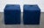 Textile Art Deco Blue Velvet Touch Fabric Blue Stools, Set of 2 For Sale - Image 7 of 8