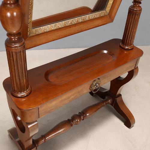 Italian Louis Philippe Mirror in Walnut For Sale - Image 5 of 10