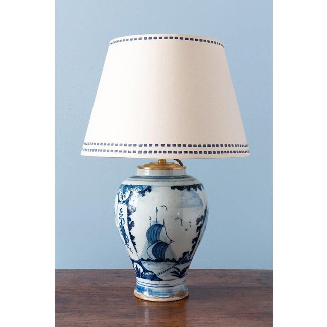 Dutch Baluster Vase Lamps from Delft, 1700s, Set of 2 For Sale - Image 3 of 10