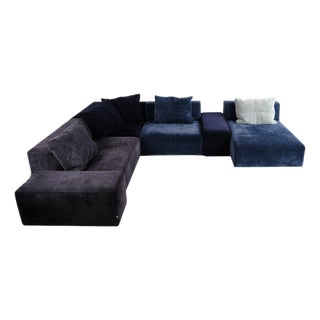 Modular Sofa in Blue Fabric with Cushions from Eilersen, Set of 4 For Sale
