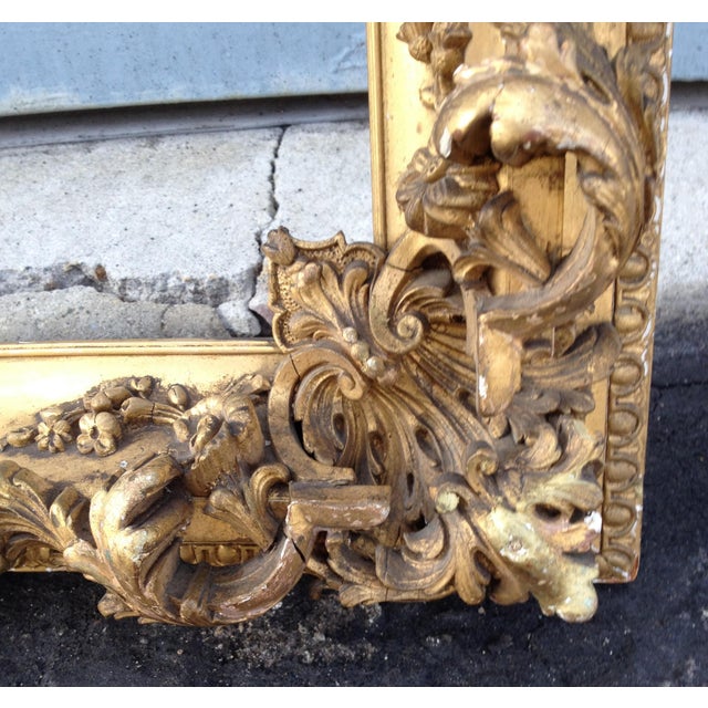 French Mid 19th Century Carved Gilt Frame For Sale - Image 3 of 4