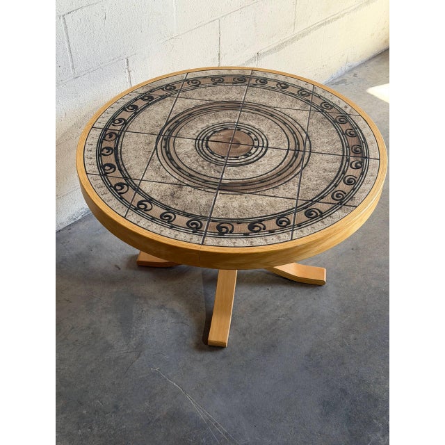 Brown Vintage Danish Modern Tile Top Coffee Table by h.m. Sofaborde Scandinavian Oak Table For Sale - Image 8 of 9