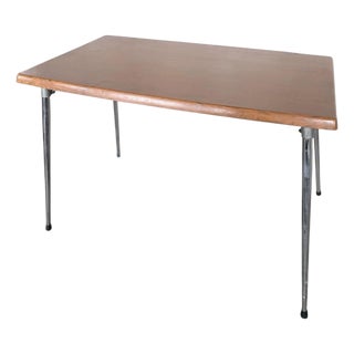 Mid-Century Modern Dining Table with Teak Veneer Top For Sale