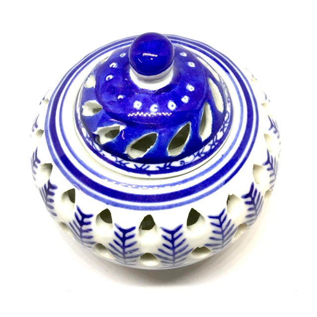 Shabby Chic Potpourri Incense Porcelain Burner by Silvestri For Sale - Image 3 of 11