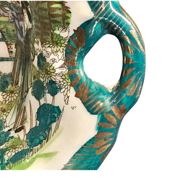 Meiji–Taishō Japanese Hand-Painted Asymmetric Bowl — Figural Garden, c.1900–1920 For Sale - Image 14 of 18