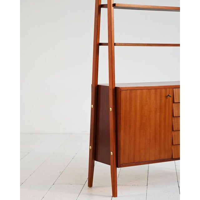 1960s Scandinavian Mahogany Bookcase with Storage, 1960s For Sale - Image 5 of 13