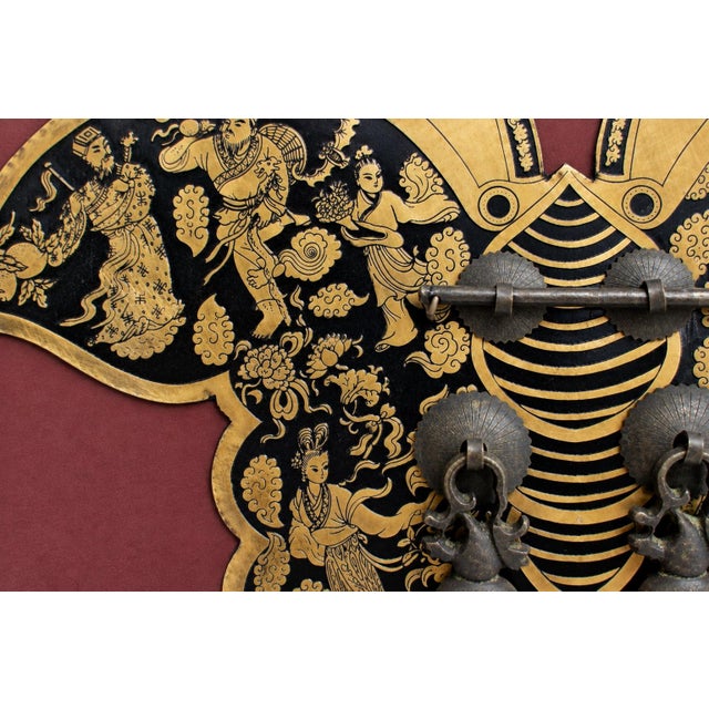 Vintage Brass Hardware Butterfly Shadow Box Art Asian Chinese For Sale - Image 9 of 15