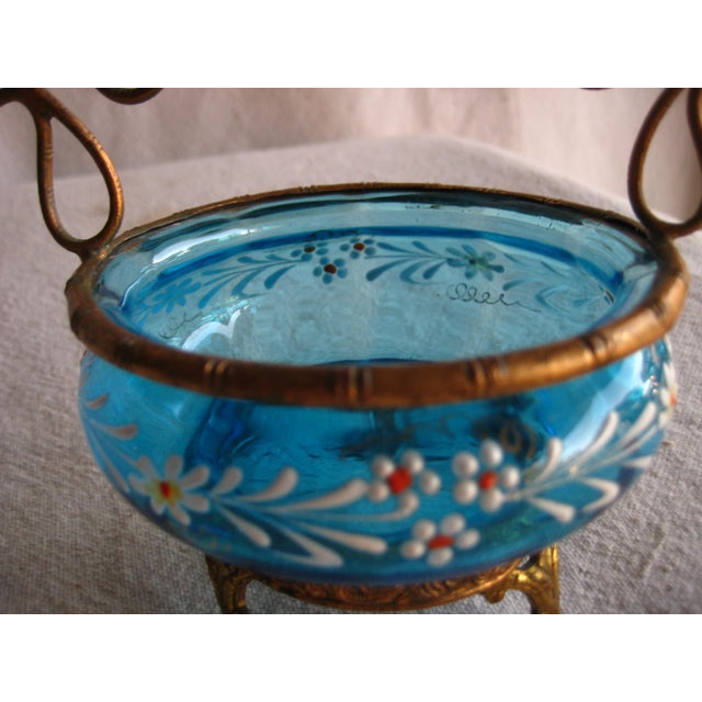 French Napoleon III Enabled Glass Pocket Watch Holder 19 Century For Sale - Image 6 of 10