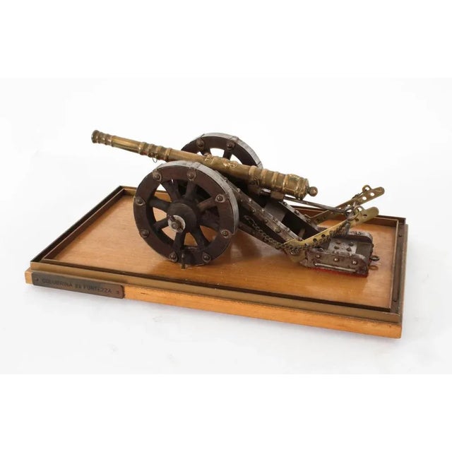 Wood Bronze Cased Model of Colubrina Da Fortezza Cannon For Sale - Image 7 of 14