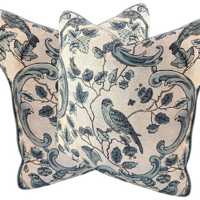 Bring timeless elegance to your home with this charming throw pillows, featuring an intricate bird and botanical design in...