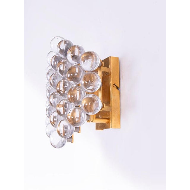Cluster Wall Sconce Crystal Balls and Gold-Plated Brass by Christoph Palme for Palwa, 1960 For Sale - Image 4 of 8