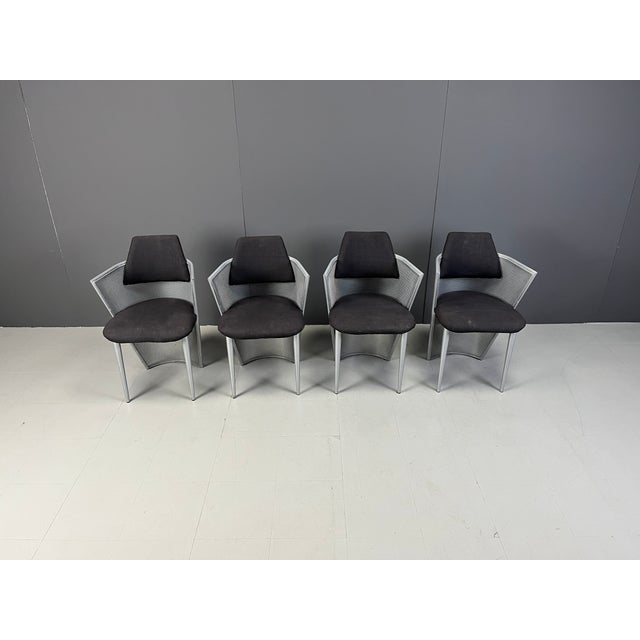 Postmodern Postmodern Metal Dining Chairs, 1980s, Set of 4 For Sale - Image 3 of 12