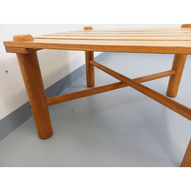 Wood Vintage Square Coffee Table in Pine, 1970s For Sale - Image 7 of 16