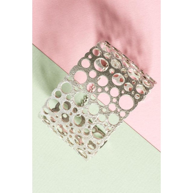 Amazing silver "Pitsi" bracelet by Liisa Vitali, “Pitsi” means lace. Slightly structured surface. Airy, playful design...