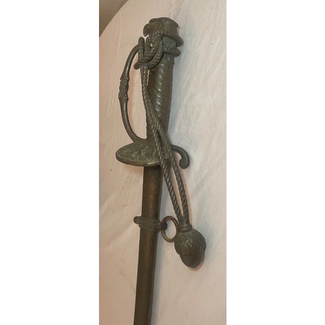 Large Antique Solid Bronze American Eagle Sword Military Sculpture Wall Statue For Sale - Image 9 of 18