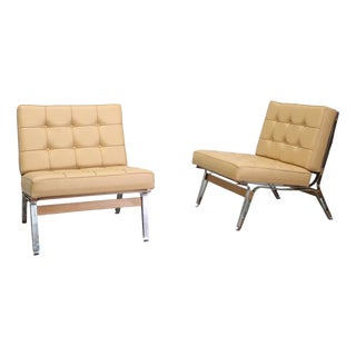 Leather 856 Armchairs from Cassina, 1957, Set of 2 For Sale