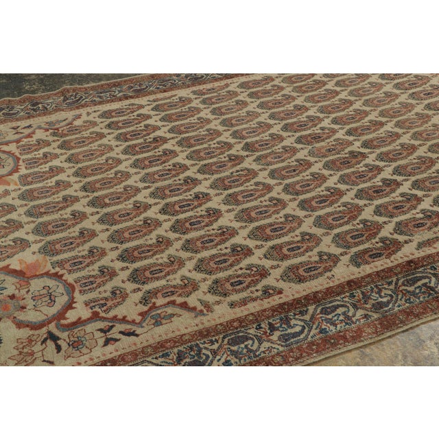 Traditional Antique Persian Malayer Rug in Brown With Paisley Floral Elegance - Rug & Kilim For Sale - Image 3 of 7