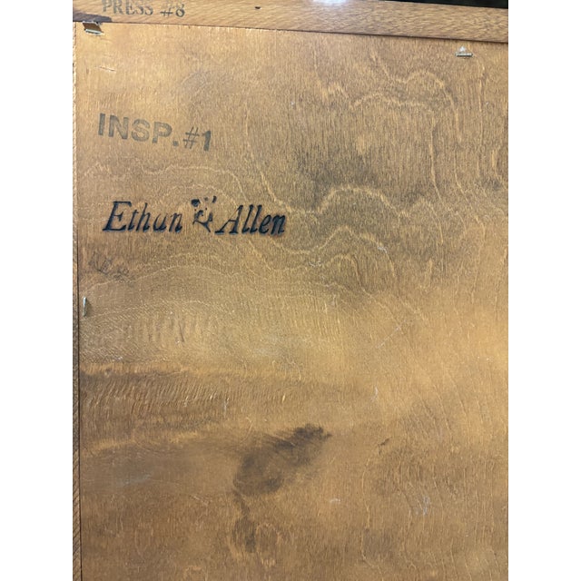 Vintage Ethan Allen Heirloom Nutmeg Maple CRP Cabinet With Hutch Bookcase For Sale - Image 9 of 14