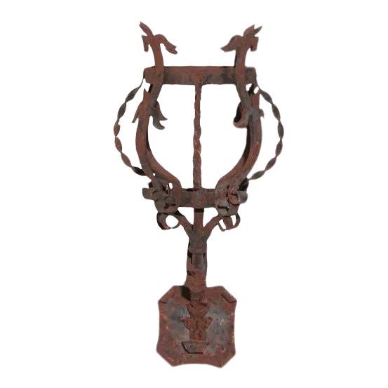 1980s Wrought Iron Candle Sconce in Rustic Finish For Sale