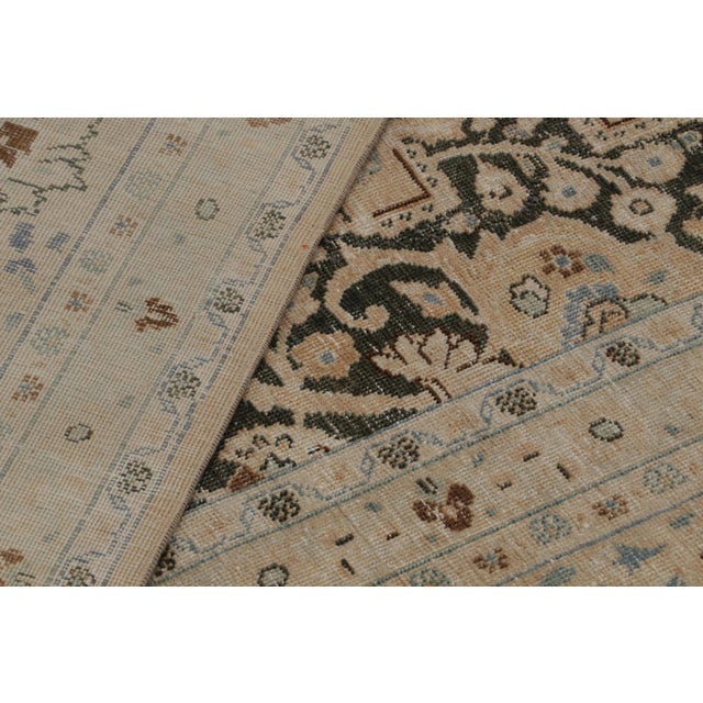 Textile Antique Persian Yazd Rug in Beige, With Floral Patterns, From Rug & Kilim For Sale - Image 7 of 7