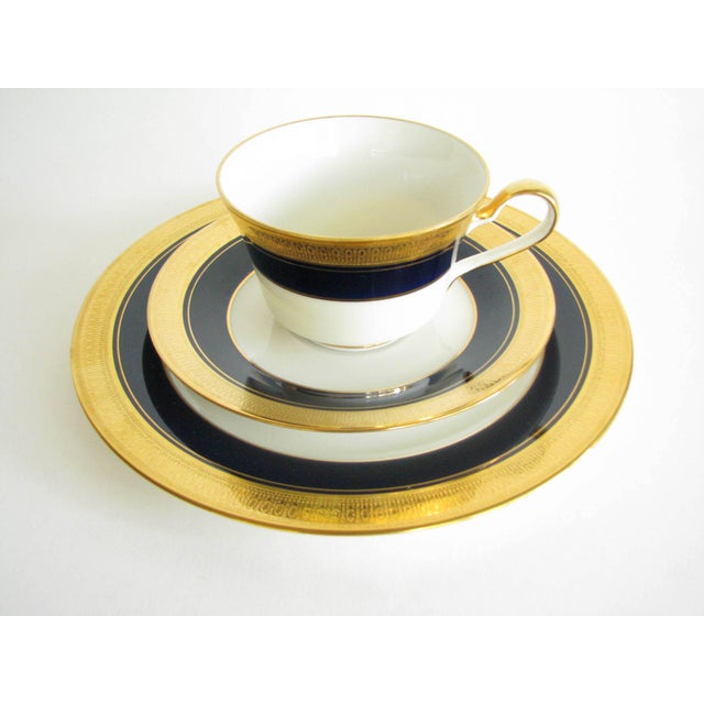 Vintage Noritake Cobalt and Gold Encrusted Band Tea Set 21 Pieces Chairish