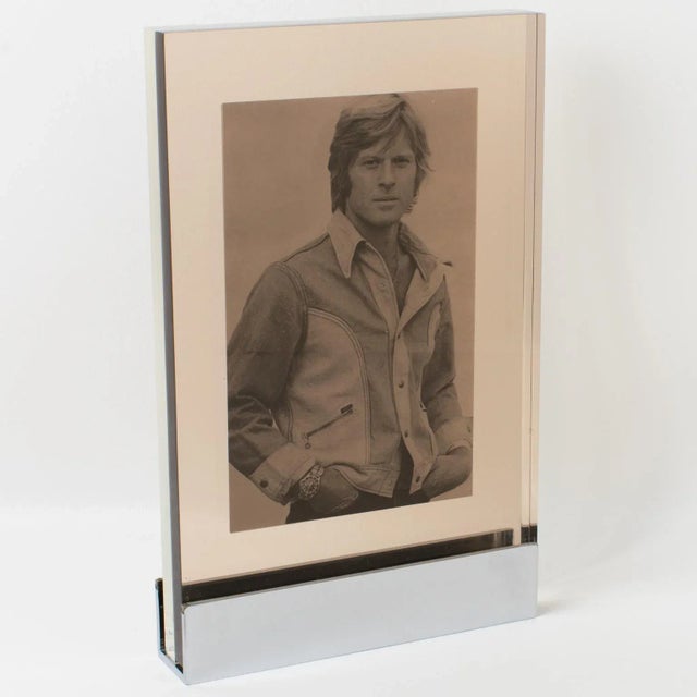 Industrial Machine Age Chrome and Lucite Picture Frame, France