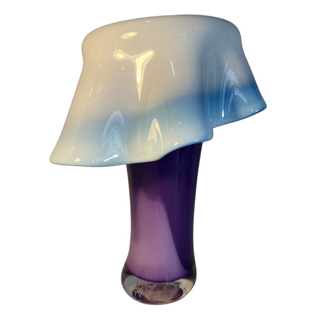 Art Glass Purple White Draped Vase Signed Rich Pitkethly For Sale - Image 11 of 18