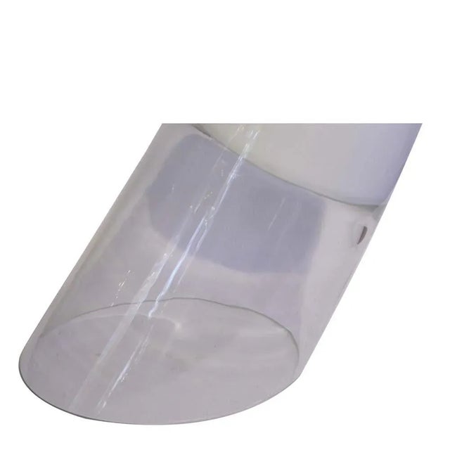 A white and clear blown glass table lamp from 1960s, by Vistosi, Italian. This piece is attributed to the mentioned...