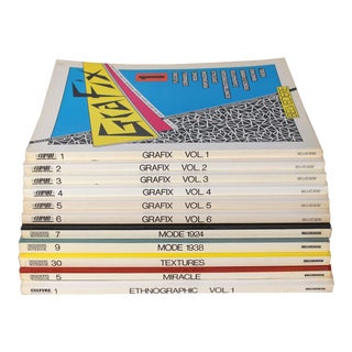 1980's Belvedere Italian Graphic Art Design Coffee Table Decorative Books - Set of 11 For Sale