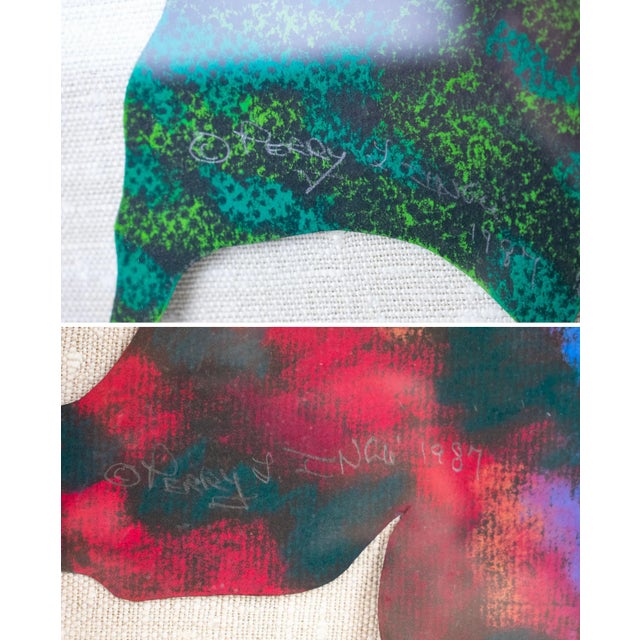 1987 Perry Ingli Abstract Mixed-Media Paintings "Early Spring" & "Summer to Autumn" – a Pair For Sale - Image 10 of 13