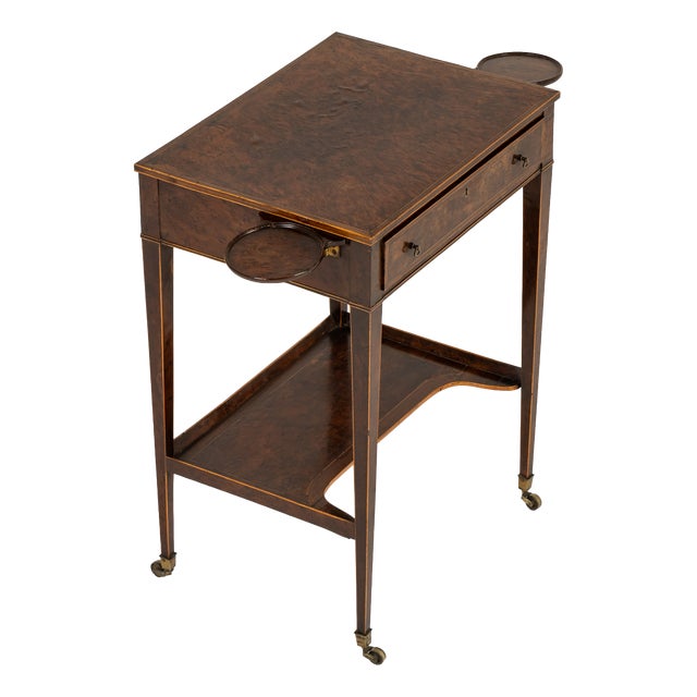 Small Burr Yew Wood Writing Table, 1800s For Sale