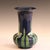 Arts & Crafts Antique Awaji Pottery Blue Ground Incised Iris Japanese Trumpet Form Vase For Sale - Image 3 of 9