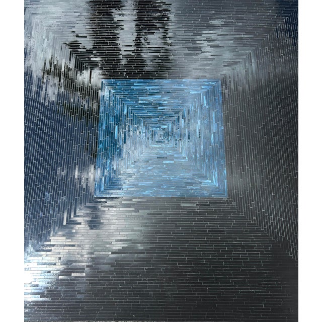 Late 20th Century Ercole Home Large, Square Art Glass Mosaic Dining Table With Iron Base, Nyc For Sale - Image 5 of 15