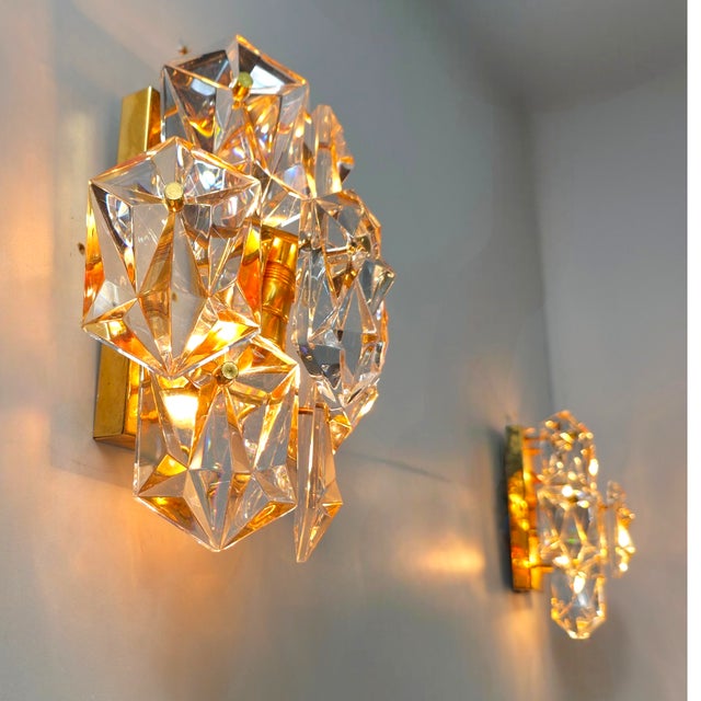 Wall Lights in Brass with Glass Two from Kinkeldey, 1960s, Set of 2, in Very Good conditions. Designed 1960 to 1969 This...