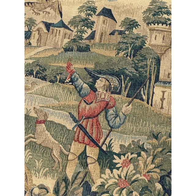 Green French Aubusson Style Tapestry, 1960s For Sale - Image 8 of 18