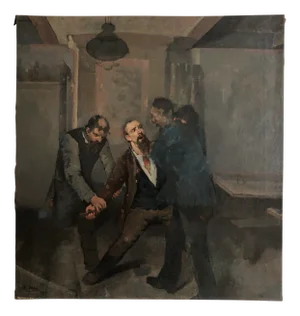 Daniel Ihly, L'arrestation, Oil on Canvas