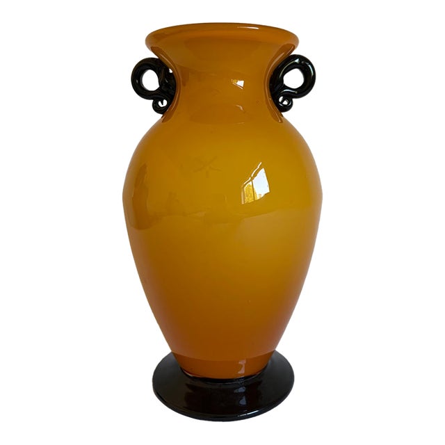 Ochre Cased Murano Glass Vase For Sale