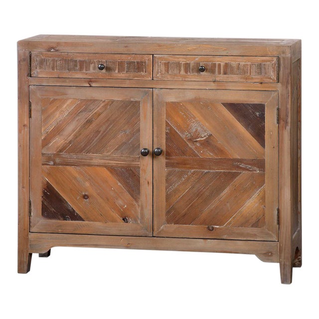 Reclaimed Wood Chest Console For Sale