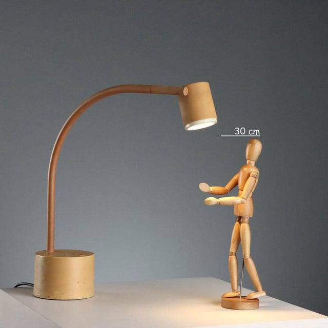 Painted metal table lamp model 'Halo Click 2', designed by Sottsass Associati for a 1990s Philips production. The...