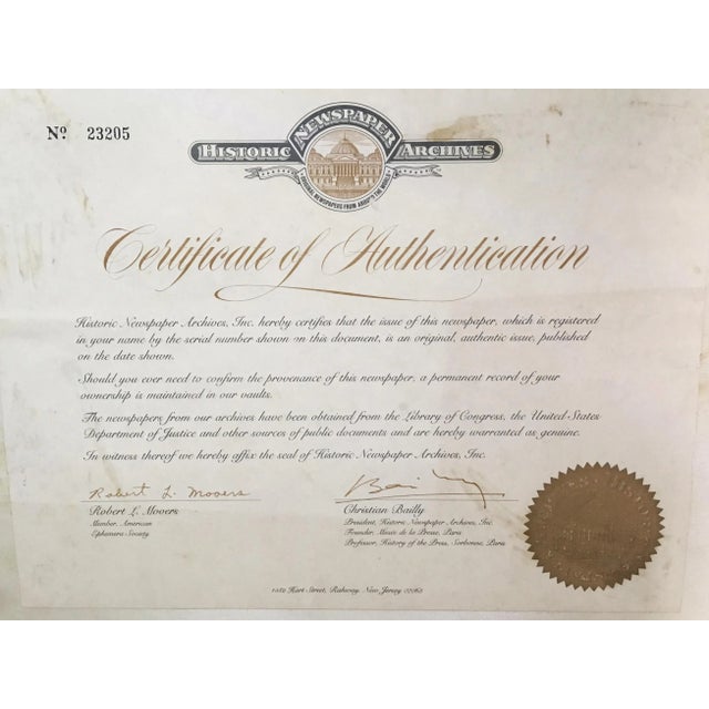 1930s Original New York Times News Paper With Certificate of Authentication From October 5 1935 For Sale - Image 5 of 10