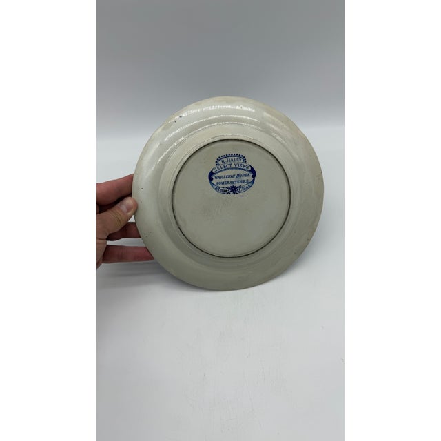 A Blue Dark Transfer Decorated Staffordshire Plate "Warleigh House, Somersetshire", by Ralph Hall, Circa 1830's For Sale - Image 9 of 13