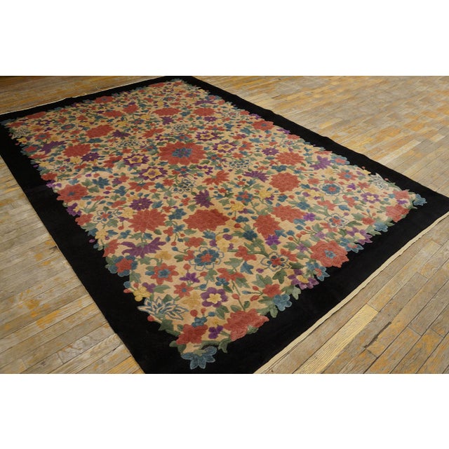 1920s Colorful Coral Purple Blue Green Chinese Art Deco Carpet by Fette ...